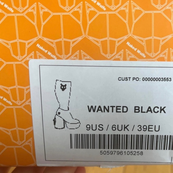 Naked Wolfe - Wanted Black Women Boots 9US/39EU - Picture 3 of 5